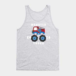 Vector illustration of monster truck with cartoon style. Tank Top